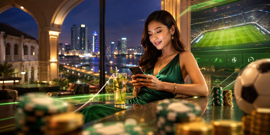Pemain menggunakan telefon pintar untuk bermain kasino mudah alih di Johor dengan selesa